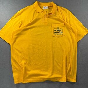 Vintage 90s Yellow Pocket Polo